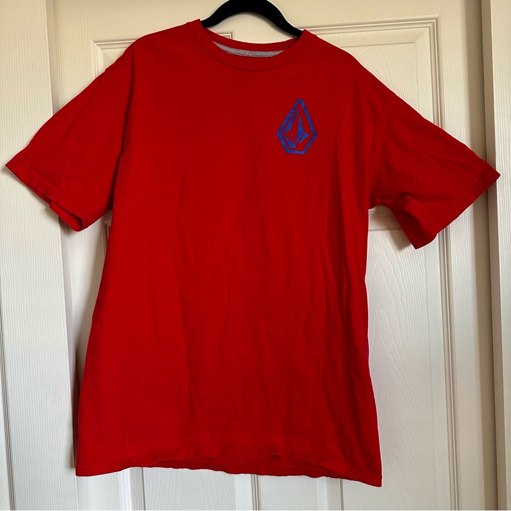 Volcom Stone 1991 Mens Red Short Sleeve Graphic Tee Skate Surf Streetwear L